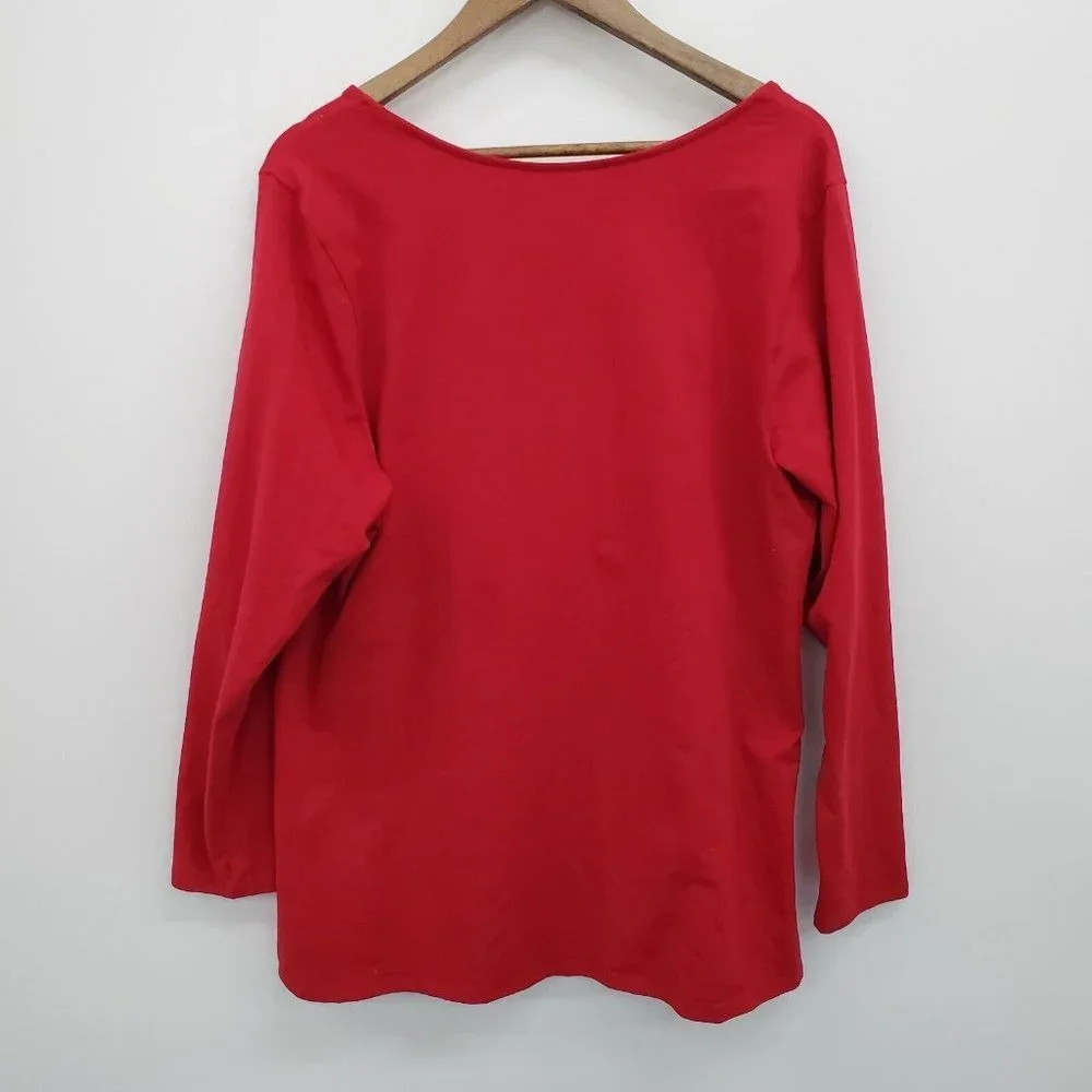 Torrid Womens Red Foxy Sweetheart Twist Top Blouse Plus Size 3 Long‎ Sleeve